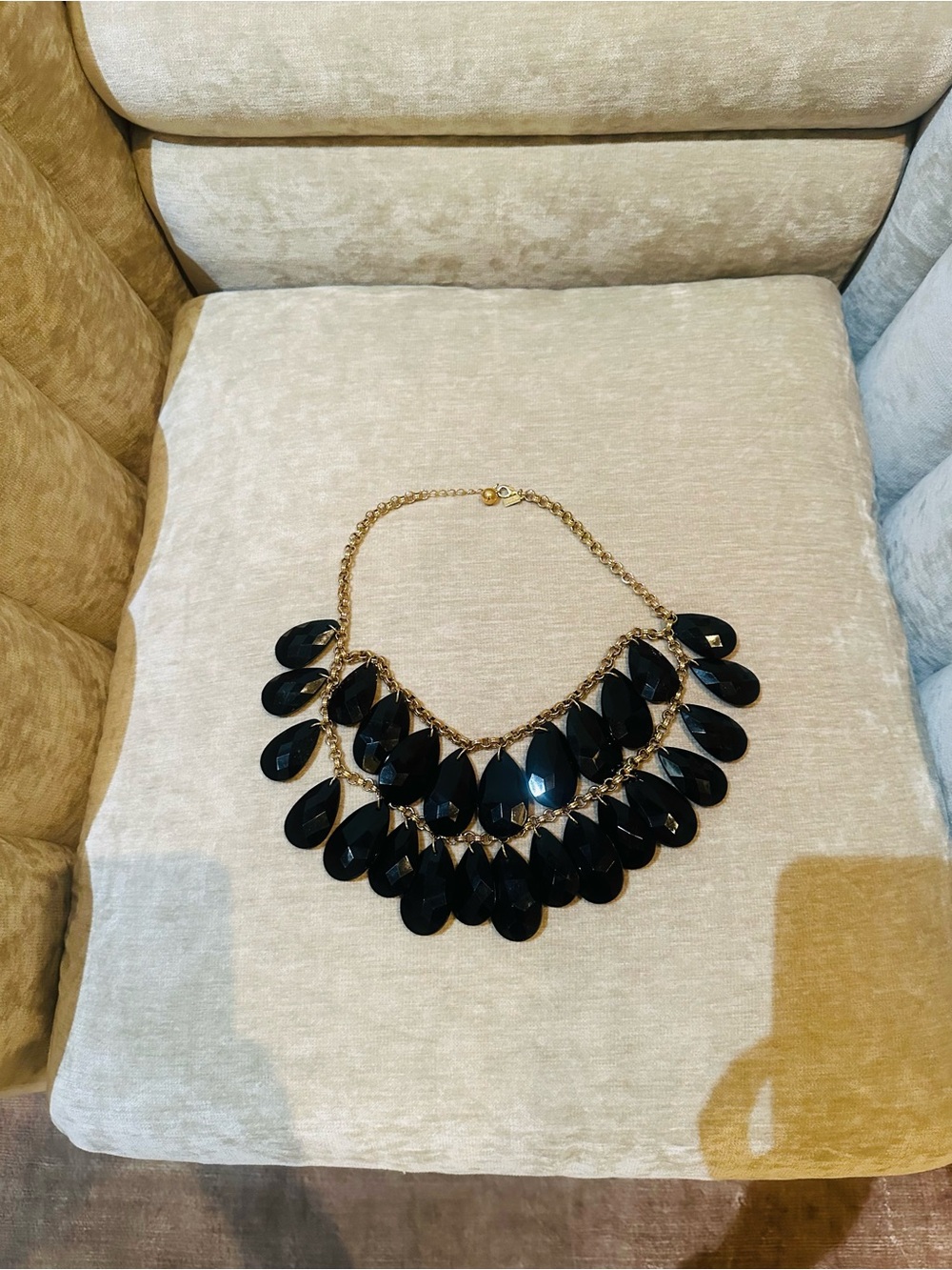 Kate Spade Black and Gold Tiered Necklace